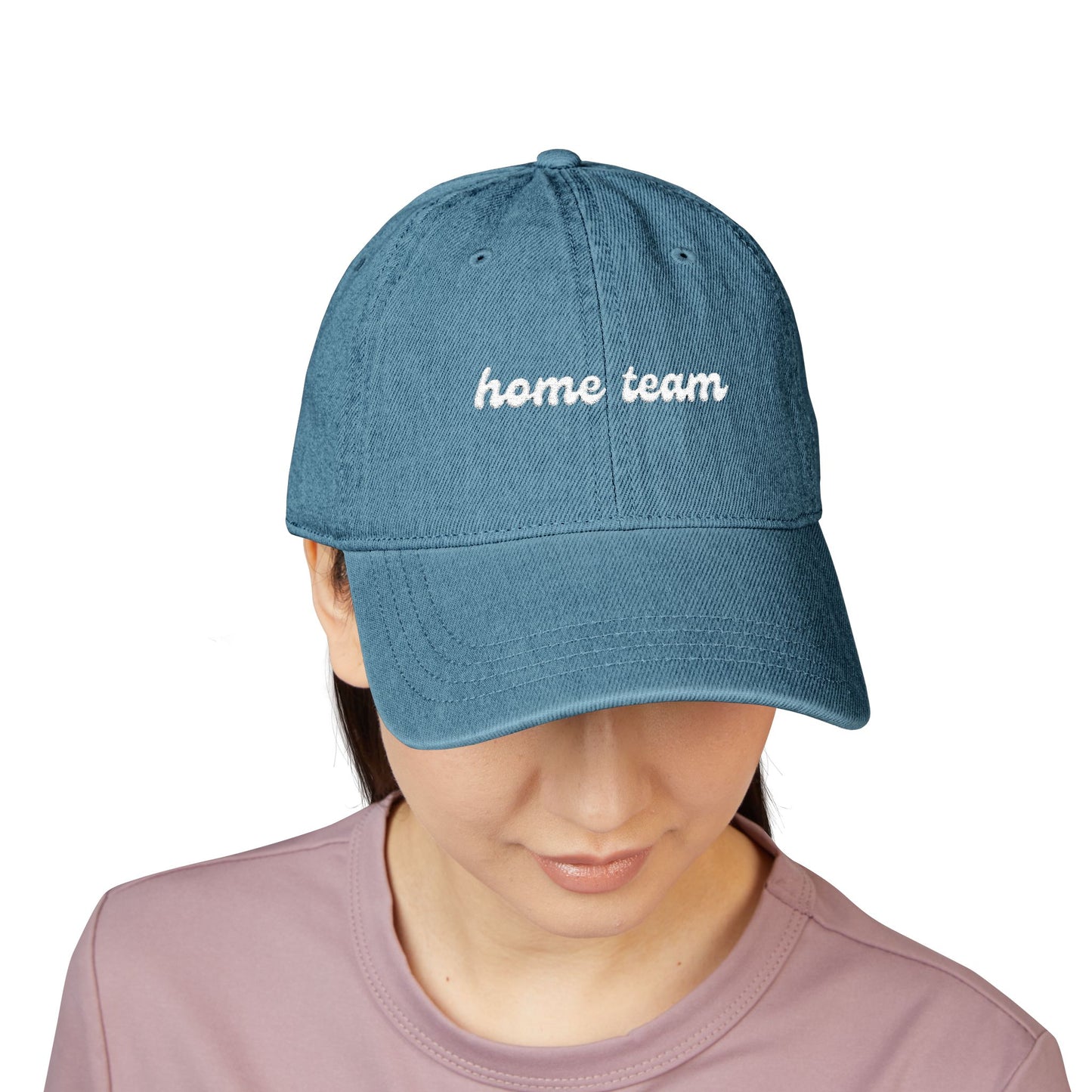 "home team" embroidered dad hat
